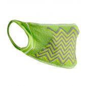 Result ZigZag Anti-Bacterial Face Cover - Lime Green/Grey Size ONE