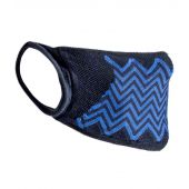 Result ZigZag Anti-Bacterial Face Cover - Navy/Royal Blue Size ONE