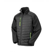 Result Genuine Recycled Compass Padded Jacket - Black/Lime Green Size 3XL