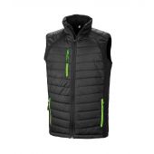 Result Genuine Recycled Compass Padded Gilet - Black/Lime Green Size 3XL