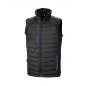 Result Genuine Recycled Compass Padded Gilet - Black/Royal Blue Size XS