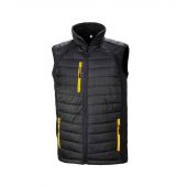 Result Genuine Recycled Compass Padded Gilet - Black/Yellow Size 3XL