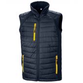Result Genuine Recycled Compass Padded Gilet - Navy/Yellow Size 4XL