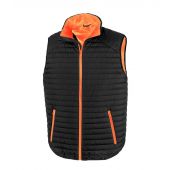 Result Genuine Recycled Thermoquilt Gilet - Black/Orange Size 3XL