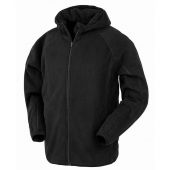 Result Genuine Recycled Hooded Micro Fleece Jacket - Black Size 3XL