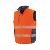 Result Safe-Guard Reversible Soft Padded Gilet - Fluorescent Orange/Navy Size 4XL