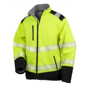 Result Safe-Guard Printable Ripstop Safety Soft Shell Jacket - Fluorescent Yellow/Black Size 4XL