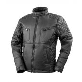 Result Urban Padded Biker Style Jacket - Black Size 4XL