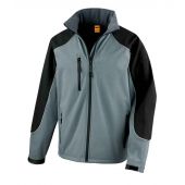 Result Work-Guard Hooded Soft Shell Jacket - Grey/Black Size 3XL