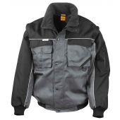 Result Work-Guard Zip Sleeve Heavy Duty Jacket - Grey/Black Size 3XL