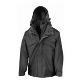 Result 3-in-1 Waterproof Zip and Clip Fleece Lined Jacket - Black/Black Size 4XL