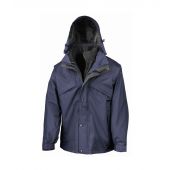 Result 3-in-1 Waterproof Zip and Clip Fleece Lined Jacket - Navy/Black Size 4XL