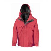 Result 3-in-1 Waterproof Zip and Clip Fleece Lined Jacket - Red/Black Size XXL