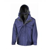 Result 3-in-1 Waterproof Zip and Clip Fleece Lined Jacket - Royal Blue/Black Size XXL