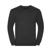 Russell Collection Cotton Acrylic V Neck Sweater - Charcoal Marl Size 4XL