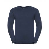 Russell Collection Cotton Acrylic V Neck Sweater - French Navy Size 4XL