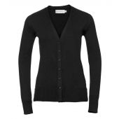 Russell Collection Ladies Cotton Acrylic V Neck Cardigan - Black Size 4XL