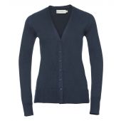 Russell Collection Ladies Cotton Acrylic V Neck Cardigan - French Navy Size 4XL