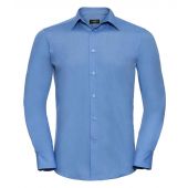 Russell Collection Long Sleeve Tailored Poplin Shirt - Corporate Blue Size 4XL