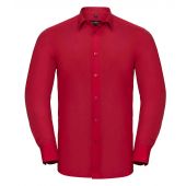 Russell Collection Long Sleeve Tailored Poplin Shirt - Classic Red Size 4XL