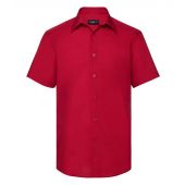 Russell Collection Short Sleeve Tailored Poplin Shirt - Classic Red Size 4XL