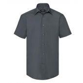 Russell Collection Short Sleeve Tailored Poplin Shirt - Convoy Grey Size 4XL