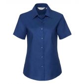 Russell Collection Ladies Short Sleeve Easy Care Oxford Shirt - Bright Royal Size 6XL