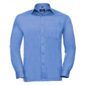 Russell Collection Long Sleeve Easy Care Poplin Shirt - Corporate Blue Size 4XL