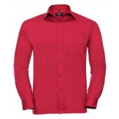 Russell Collection Long Sleeve Easy Care Poplin Shirt - Classic Red Size 4XL