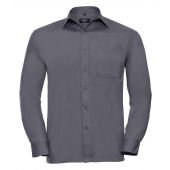 Russell Collection Long Sleeve Easy Care Poplin Shirt - Convoy Grey Size 4XL