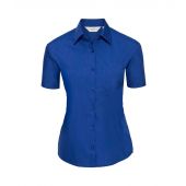 Russell Collection Ladies Short Sleeve Easy Care Poplin Shirt - Bright Royal Size XS