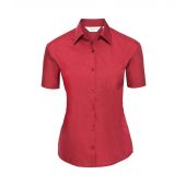 Russell Collection Ladies Short Sleeve Easy Care Poplin Shirt - Classic Red Size 4XL