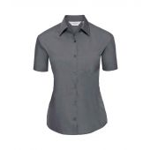 Russell Collection Ladies Short Sleeve Easy Care Poplin Shirt - Convoy Grey Size 4XL