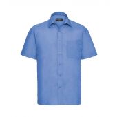 Russell Collection Short Sleeve Easy Care Poplin Shirt - Corporate Blue Size 4XL