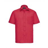 Russell Collection Short Sleeve Easy Care Poplin Shirt - Classic Red Size 4XL