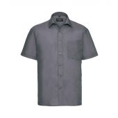 Russell Collection Short Sleeve Easy Care Poplin Shirt - Convoy Grey Size 4XL