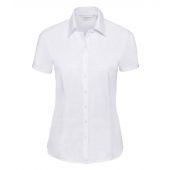 Russell Collection Ladies Short Sleeve Herringbone Shirt - White Size 4XL