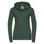 Russell Ladies Authentic Zip Hooded Sweatshirt - Bottle Green Size XL