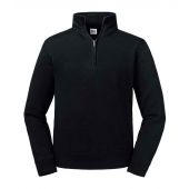 Russell Authentic Zip Neck Sweatshirt - Black Size 4XL