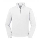 Russell Authentic Zip Neck Sweatshirt - White Size 4XL