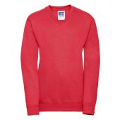 Russell Schoolgear Kids V Neck Sweatshirt - Bright Red Size 11-12