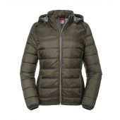 Russell Ladies Hooded Nano Padded Jacket - Dark Olive Size 3XL