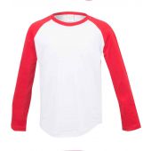SF Minni Kids Long Sleeve Baseball T-Shirt - White/Red Size 11-12