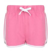 SF Minni Kids Retro Shorts - Bright Pink/White Size 11-12