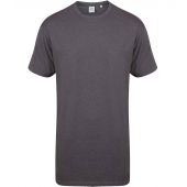 SF Men Longline Dipped Hem T-Shirt - Heather Charcoal Size XXL