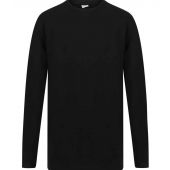 SF Men Long Sleeve Longline T-Shirt - Black Size XXL