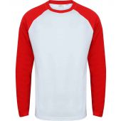 SF Men Long Sleeve Baseball T-Shirt - White/Red Size XXL