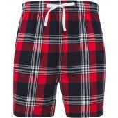 SF Men Tartan Lounge Shorts - Red/Navy Size XXL
