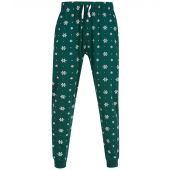SF Unisex Cuffed Lounge Pants - Bottle Green/White Snowflakes Size 3XL