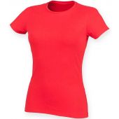 SF Ladies Feel Good Stretch T-Shirt - Bright Red Size XXL